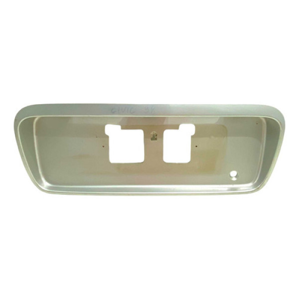 Moldura Suporte Da Placa Tampa Traseira Civic 1997 A 2000 Prata