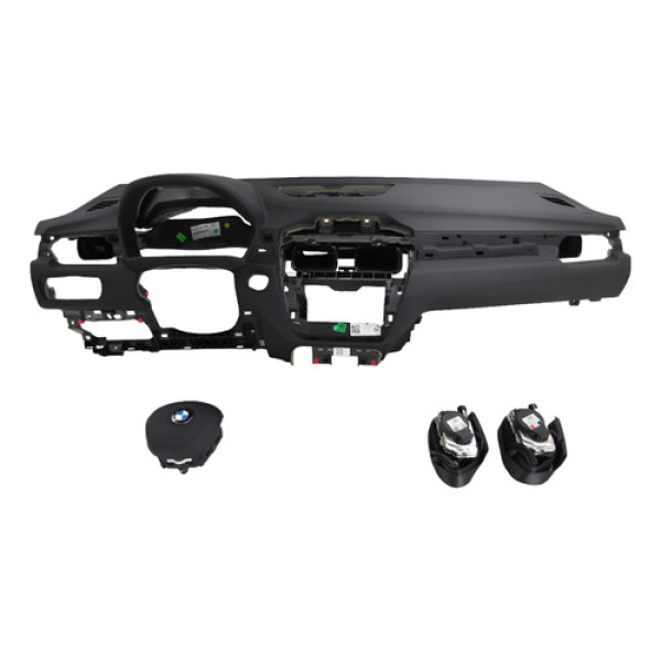 Painel Tabelier C/ Par De Bolsas Bmw X1 F48 2016 A 2022 Preto